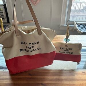 Kate Spade Tote in Red and Cream